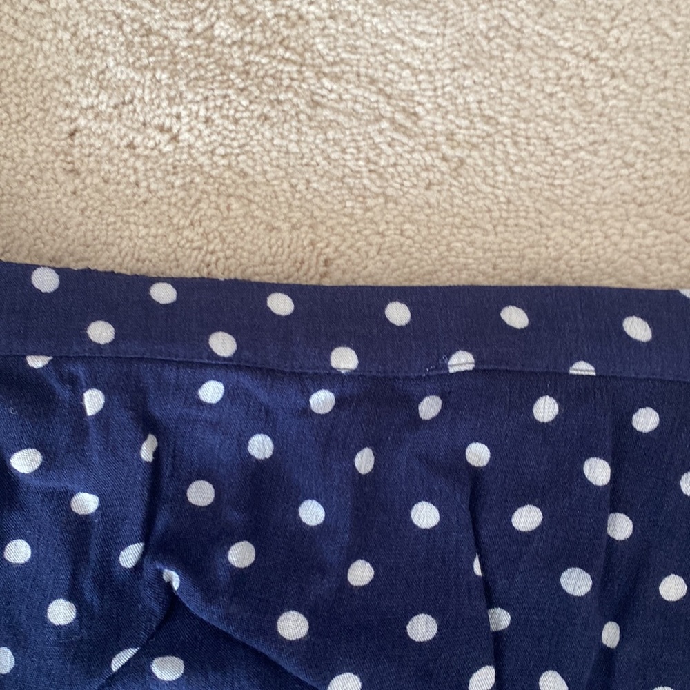 Chloe & Katie ruffled off shoulder blue/white polka dots shirt/blouse. - Picture 8 of 11